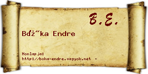 Bóka Endre névjegykártya