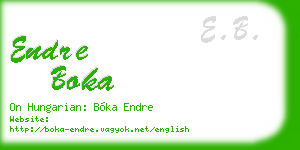 endre boka business card
